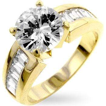CZ 2 Carat Engagement Ring, The Antoinette, 18k Gold-Plated Rings JGI   