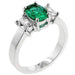 Green Cubic Zirconia Engagement Ring, Apple Green Rings JGI   