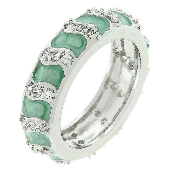 Aqua Eternity Enamel Ring Rings JGI   