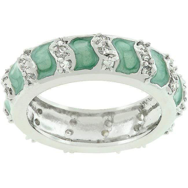 Aqua Eternity Enamel Ring Rings JGI   