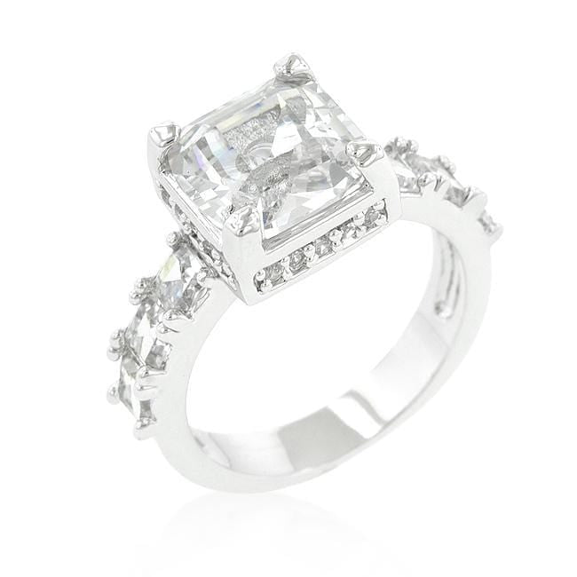 Asscher Cut CZ Ring, Asscher Cut CZ Engagement Ring Rings JGI   