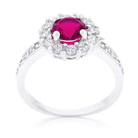 Thumbnail for Pink Cubic Zirconia Ring, Bella Birthstone, Dark Pink Rings JGI   