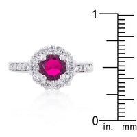 Thumbnail for Pink Cubic Zirconia Ring, Bella Birthstone, Dark Pink Rings JGI   