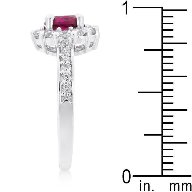 Pink Cubic Zirconia Ring, Bella Birthstone, Dark Pink Rings JGI   