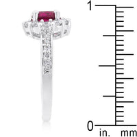 Thumbnail for Pink Cubic Zirconia Ring, Bella Birthstone, Dark Pink Rings JGI   