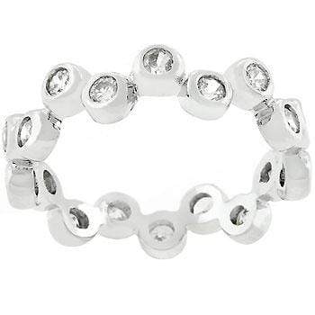 Bezel Set Clear CZ Eternity Band Rings JGI   