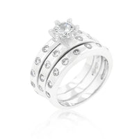 Thumbnail for Cubic Zirconia Bezel Ring, Engagement Ring Set Rings JGI   
