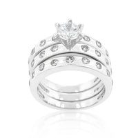 Thumbnail for Cubic Zirconia Bezel Ring, Engagement Ring Set Rings JGI   