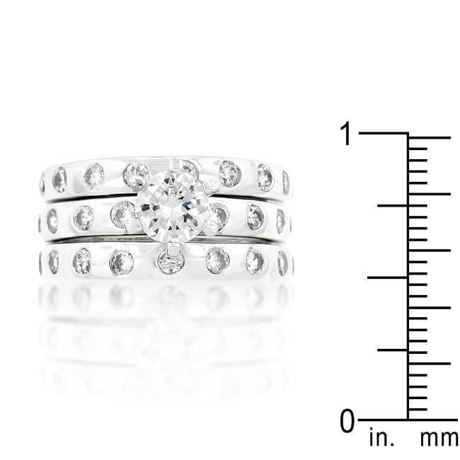 Cubic Zirconia Bezel Ring, Engagement Ring Set Rings JGI   