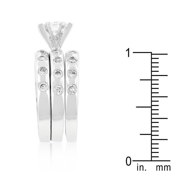 Cubic Zirconia Bezel Ring, Engagement Ring Set Rings JGI   