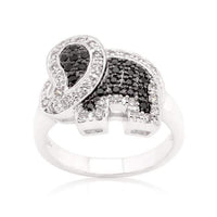 Thumbnail for Black and White Cubic Zirconia Elephant Ring Rings JGI   