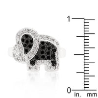 Thumbnail for Black and White Cubic Zirconia Elephant Ring Rings JGI   