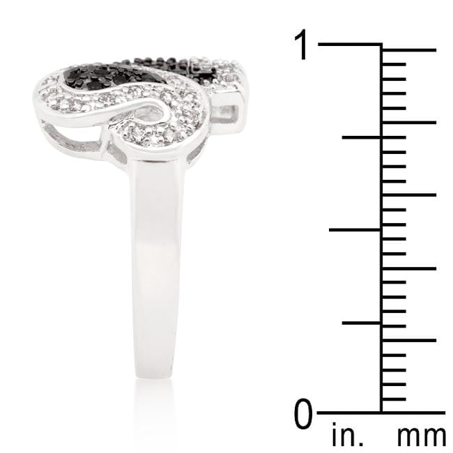 Black and White Cubic Zirconia Elephant Ring Rings JGI   