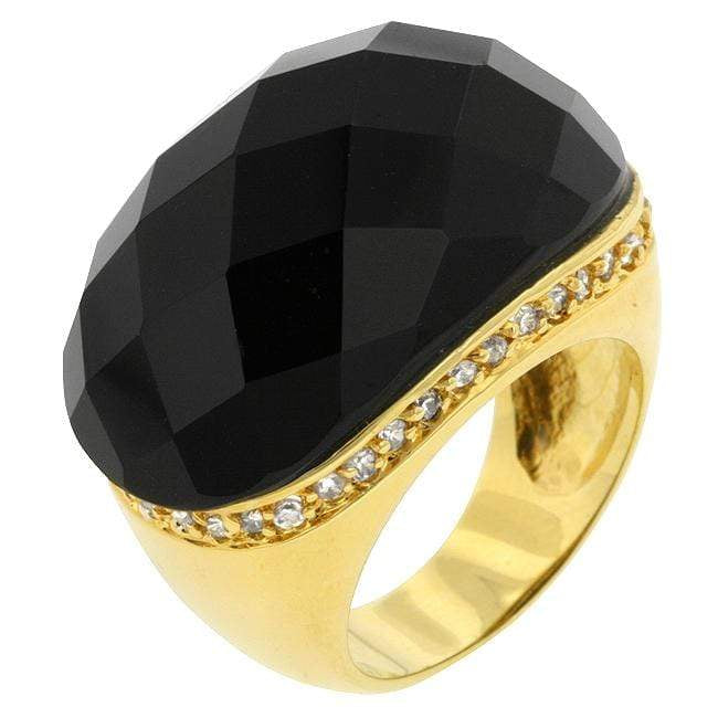 Black Beauty Faceted Onyx Ring Rings JGI   