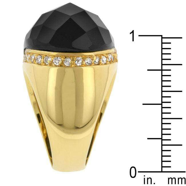 Black Beauty Faceted Onyx Ring Rings JGI   