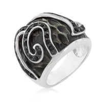 Thumbnail for Black Cubic Zirconia Snake Inspired Cocktail Ring Rings JGI   