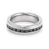 Thumbnail for Black CZ Stainless Steel Eternity Band Rings JGI   