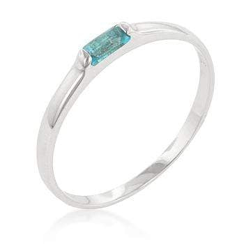 Blue Topaz Petite Solitaire Ring Rings JGI   