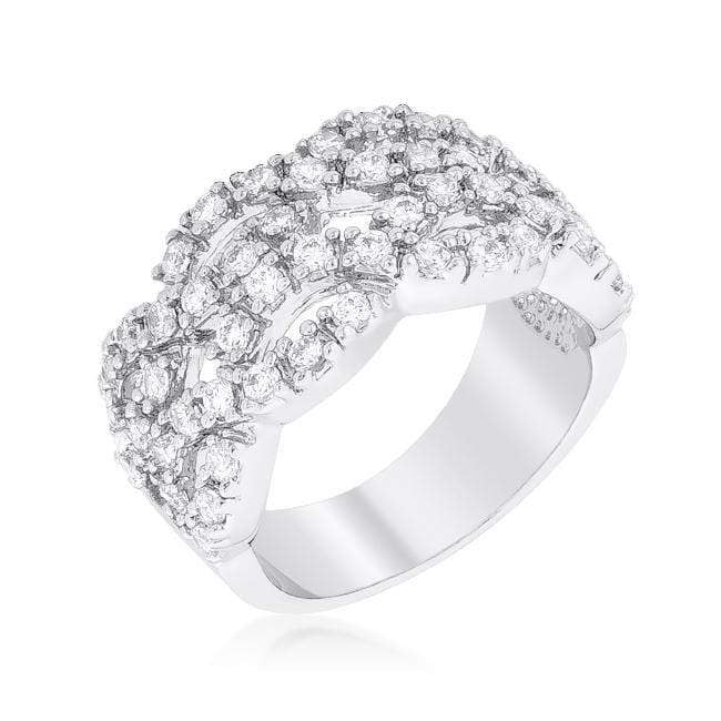 Braided CZ Cocktail Ring Rings JGI   
