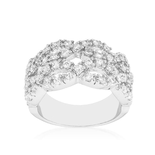 Braided CZ Cocktail Ring Rings JGI   