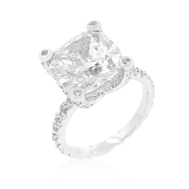 Cushion Cut CZ Engagement Rings, Brilliant CZ Cubic Zirconia Ring Rings JGI   
