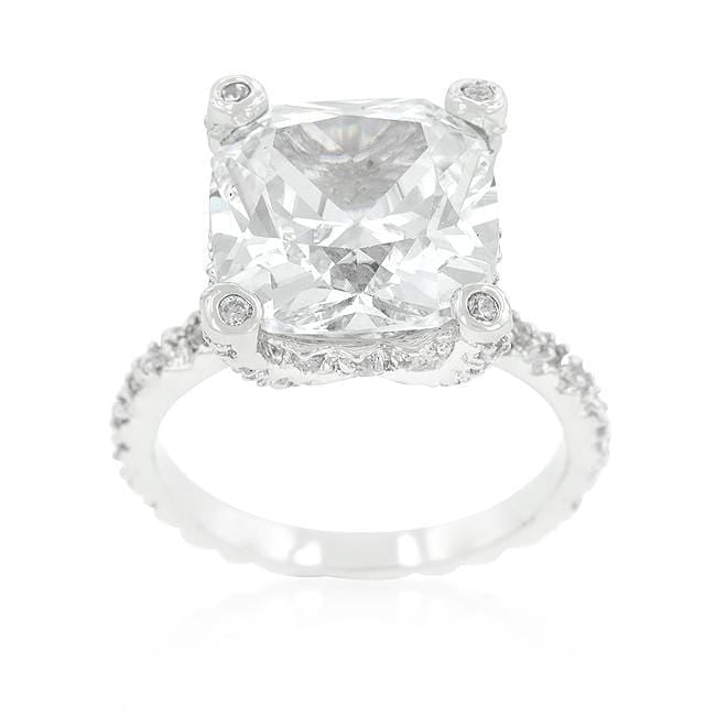 Cushion Cut CZ Engagement Rings, Brilliant CZ Cubic Zirconia Ring Rings JGI   