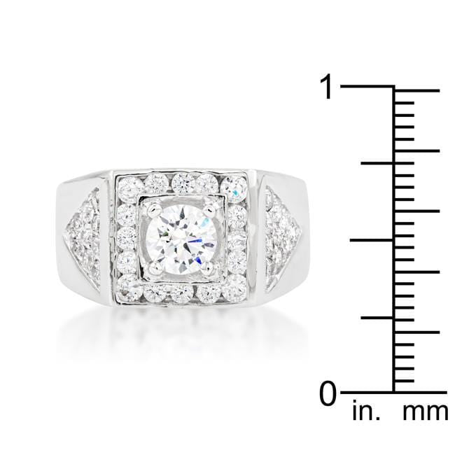 Brilliant Mens Cubic Zirconia Ring Rings JGI   