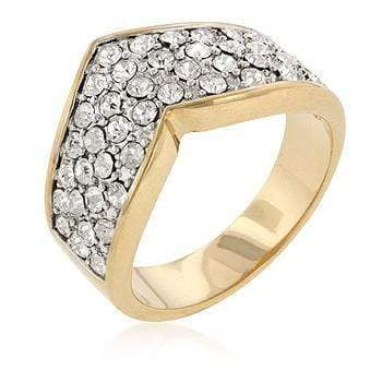 Chevron Pave Crystal Ring Rings JGI   