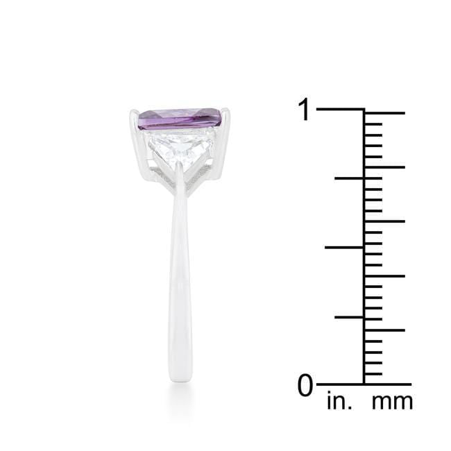 Cubic Zirconia Radiant Cut Ring, Classic Amethyst Engagement Ring, Sterling Silver Rings JGI   
