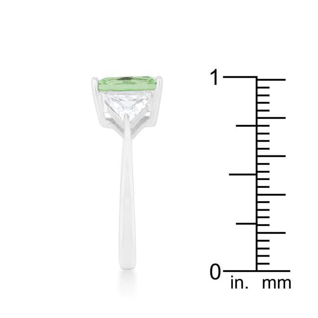 Green Cubic Zirconia Engagement Ring, Classic Apple Green CZ Engagement Ring Rings JGI   
