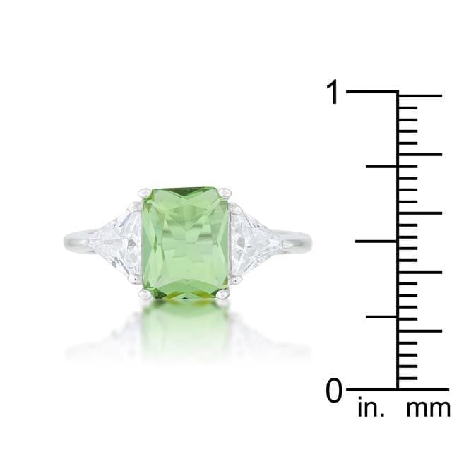 Green Cubic Zirconia Engagement Ring, Classic Apple Green CZ Engagement Ring Rings JGI   