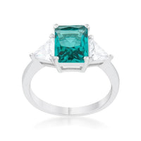 Thumbnail for Trillion Cut Cubic Zirconia Ring, Classic Aqua CZ Engagement Ring Rings JGI   