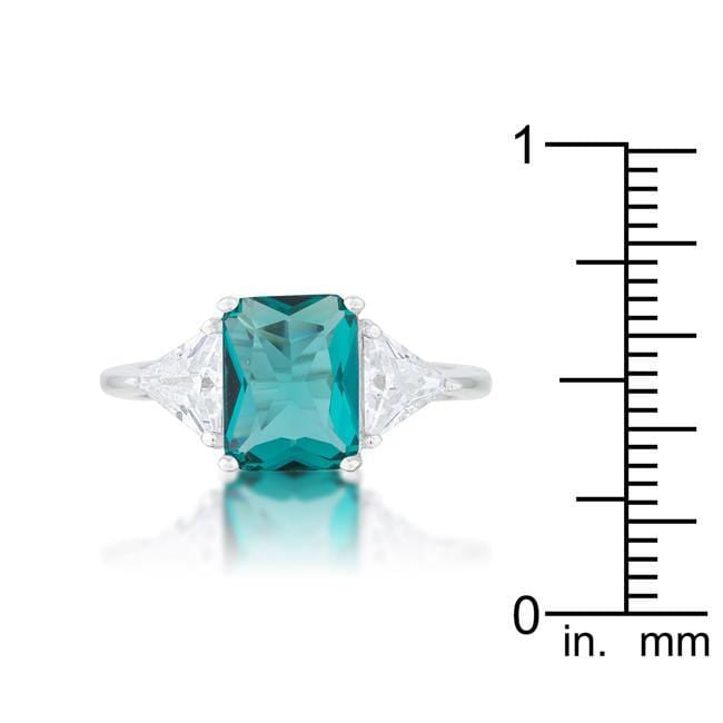 Trillion Cut Cubic Zirconia Ring, Classic Aqua CZ Engagement Ring Rings JGI   