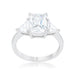 4 Carat Cubic Zirconia Ring, Classic Clear Rhodium-Coated CZ Engagement Ring Rings JGI   