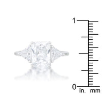 Thumbnail for 4 Carat Cubic Zirconia Ring, Classic Clear Rhodium-Coated CZ Engagement Ring Rings JGI   