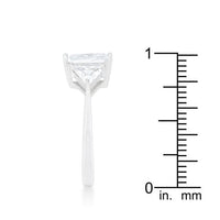 Thumbnail for 4 Carat Cubic Zirconia Ring, Classic Clear Rhodium-Coated CZ Engagement Ring Rings JGI   