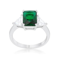 Thumbnail for Cubic Zirconia Radiant Cut Ring, Classic Emerald Engagement Ring Rings JGI   