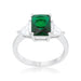 Cubic Zirconia Radiant Cut Ring, Classic Emerald Engagement Ring Rings JGI   
