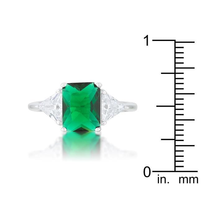 Cubic Zirconia Radiant Cut Ring, Classic Emerald Engagement Ring Rings JGI   