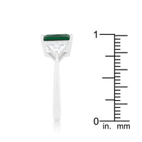 Thumbnail for Cubic Zirconia Radiant Cut Ring, Classic Emerald Engagement Ring Rings JGI   