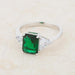 Cubic Zirconia Radiant Cut Ring, Classic Emerald Engagement Ring Rings JGI   