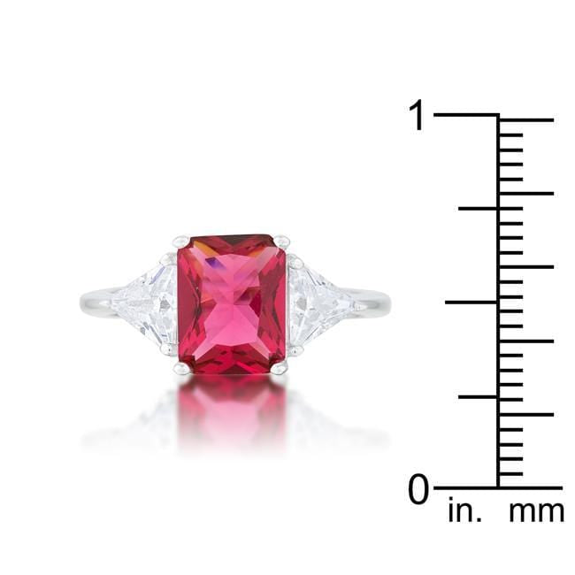 Cubic Zirconia Radiant Cut Ring, Classic Fuchsia Engagement Ring Rings JGI   