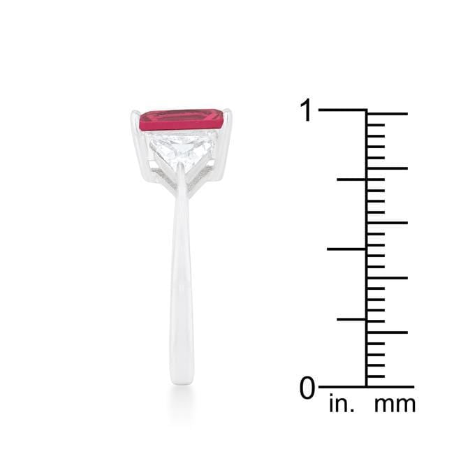 Cubic Zirconia Radiant Cut Ring, Classic Fuchsia Engagement Ring Rings JGI   