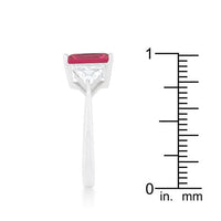 Thumbnail for Cubic Zirconia Radiant Cut Ring, Classic Fuchsia Engagement Ring Rings JGI   