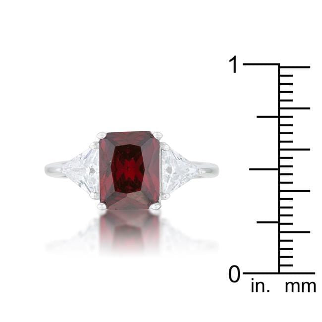 Cubic Zirconia Radiant Cut Ring, Classic Garnet Engagement Ring Rings JGI   