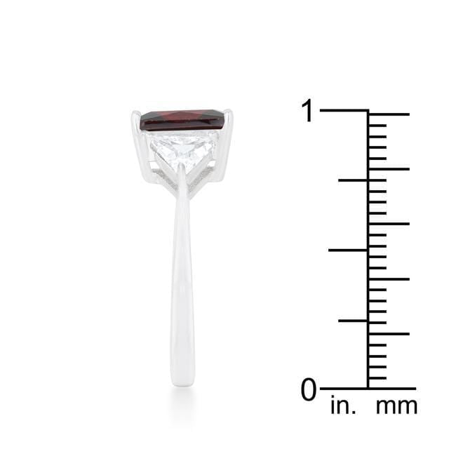 Cubic Zirconia Radiant Cut Ring, Classic Garnet Engagement Ring Rings JGI   