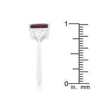 Thumbnail for Cubic Zirconia Radiant Cut Ring, Classic Garnet Engagement Ring Rings JGI   