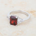 Cubic Zirconia Radiant Cut Ring, Classic Garnet Engagement Ring Rings JGI   