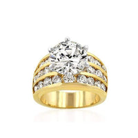 Thumbnail for 5 Carat Cubic Zirconia Ring, Classic Gold CZ Engagement Ring Rings JGI   