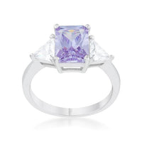 Thumbnail for 4 Carat Cubic Zirconia Ring, Classic Lavender Rhodium-Coated Rings JGI   
